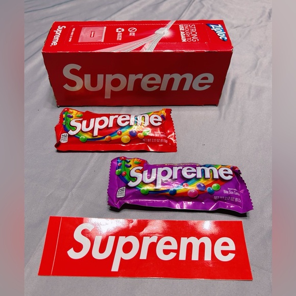 Supreme Red Storage Bags with collectible novelty skittles set - Picture 4 of 5